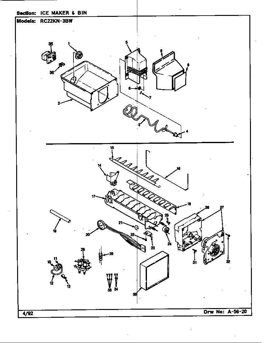 Ice maker & bin