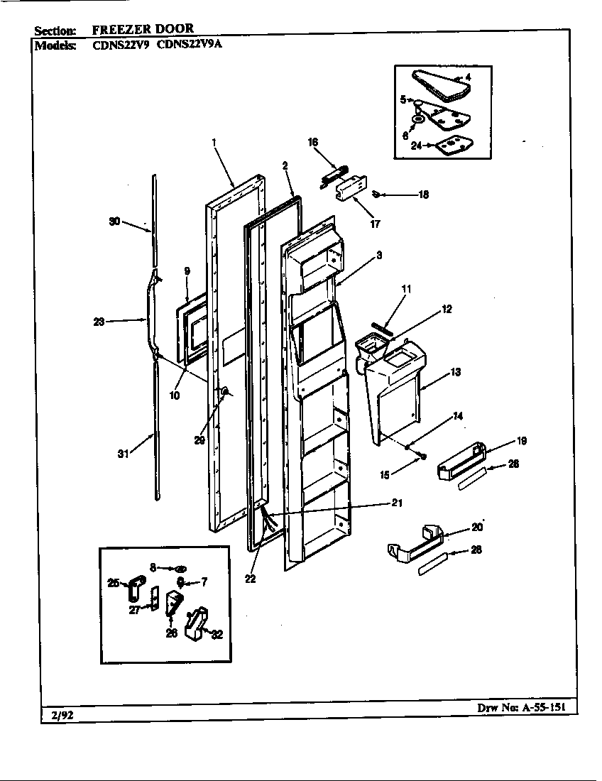 Freezer door