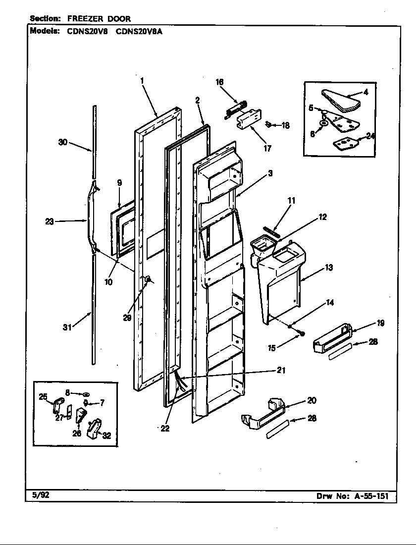 Freezer door