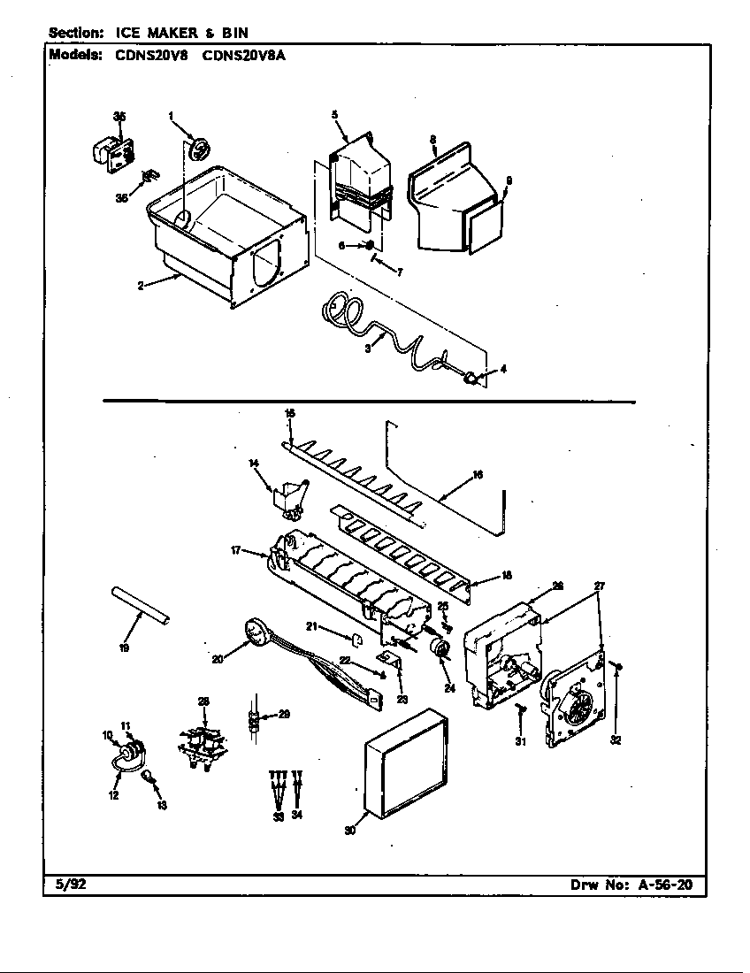 Ice maker & bin