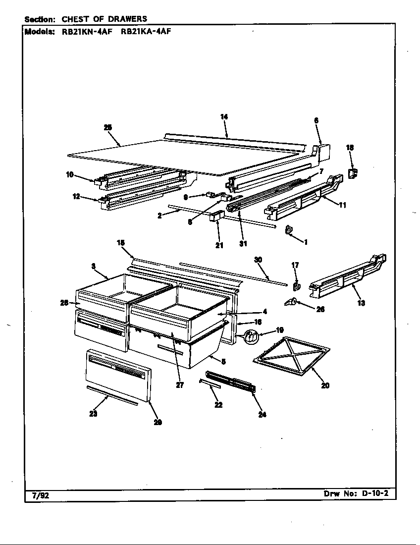 CHEST OF DRAWERS (RB21KA4AF/BG76C) (RB21KA4AF/CG78A) (RB21KN4AF/BG75C) (RB21KN4AF/CG77A)