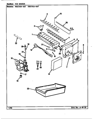 Ice maker (rb21ka4af/bg76c) (rb21ka4af/cg78a) (rb21kn4af/bg75c) (rb21kn4af/cg77a)