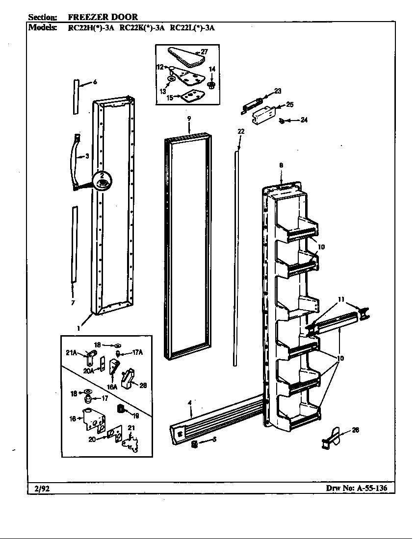 Freezer door