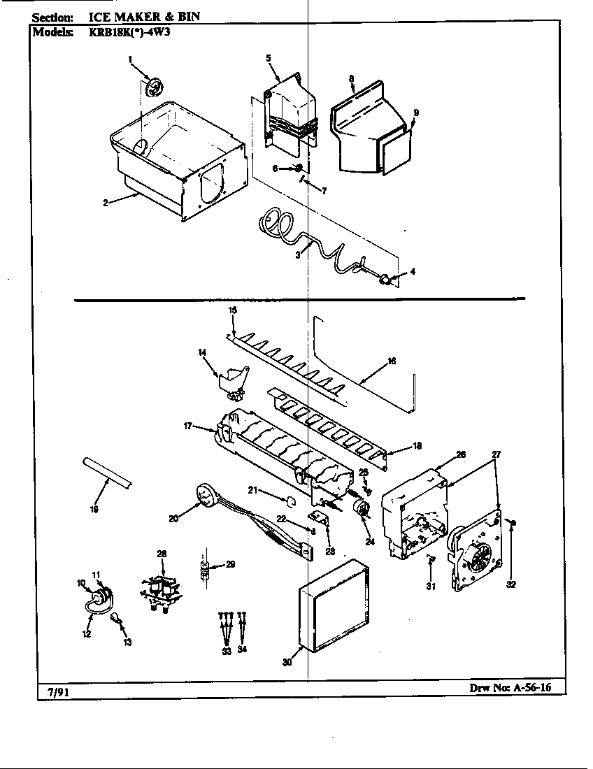 Ice maker & bin