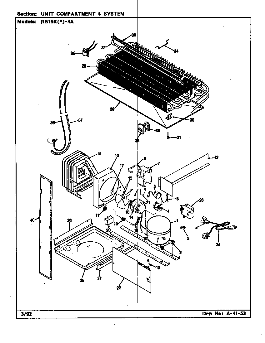 UNIT COMPARTMENT & SYSTEM (RB19KA-4A/BG64A) (RB19KA-4A/BG65A) (RB19KN-4A/BG64A) (RB19KN-4A/BG65A)