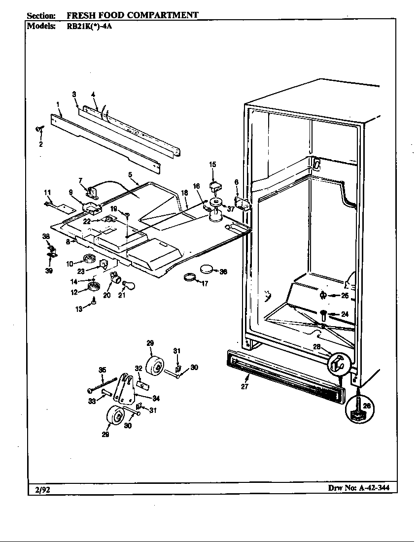 FRESH FOOD COMPARTMENT (RB21KA-4A/BG72A) (RB21KN-4A/BG71A)