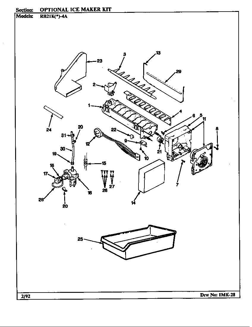 OPTIONAL ICE MAKER KIT