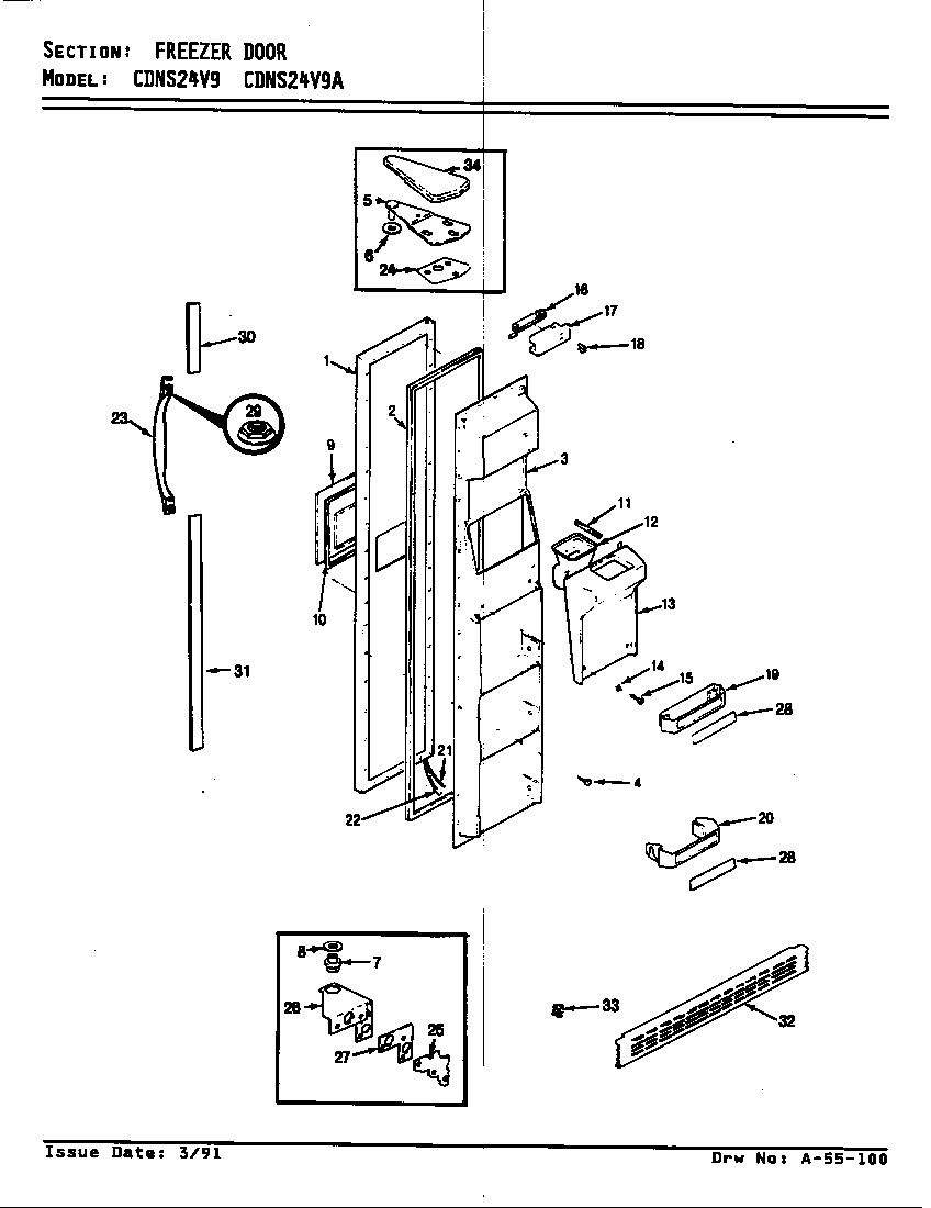 Freezer door