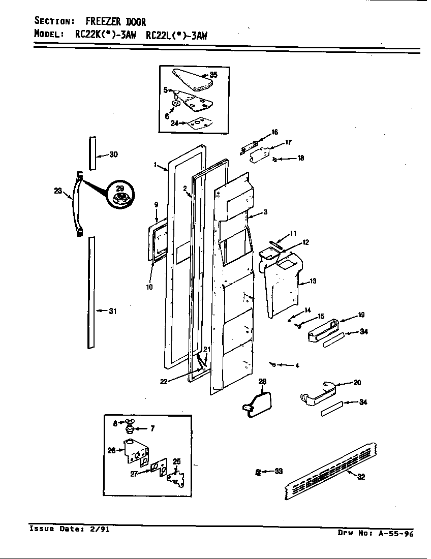 Freezer door