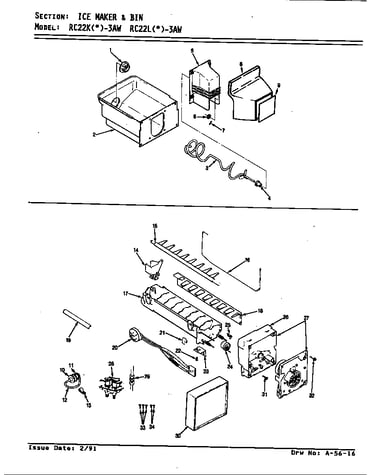 Ice maker & bin