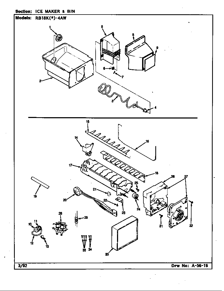 Ice maker & bin