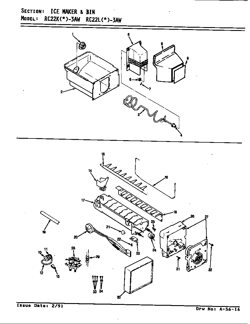 Ice maker & bin