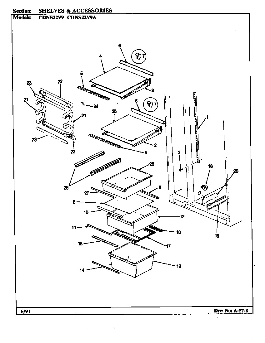 Shelves & accessories (cdns22v9/br35e) (cdns22v9/br35f) (cdns22v9a/br36e) (cdns22v9a/br36f)