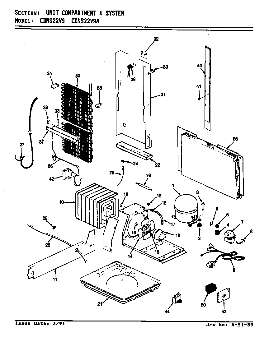 UNIT COMPARTMENT & SYSTEM (CDNS22V9/AR35A) (CDNS22V9/BR35A) (CDNS22V9A/AR36A) (CDNS22V9A/BR36A)