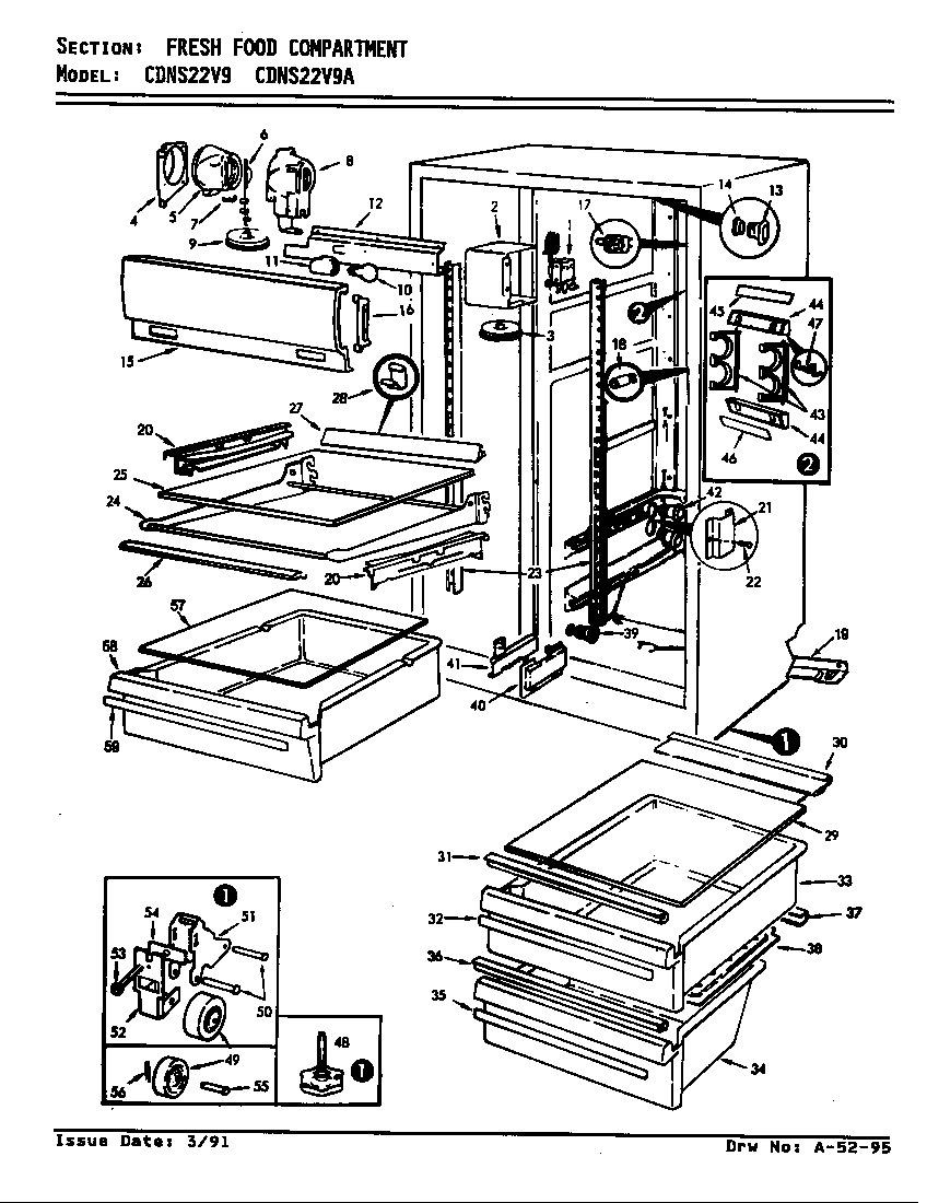 FRESH FOOD COMPARTMENT (CDNS22V9/AR35A) (CDNS22V9/BR35A) (CDNS22V9A/AR36A) (CDNS22V9A/BR36A)