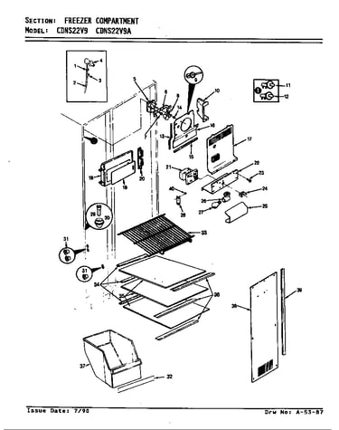 Freezer compartment (cdns22v9/ar35a) (cdns22v9/br35a) (cdns22v9a/ar36a) (cdns22v9a/br36a)
