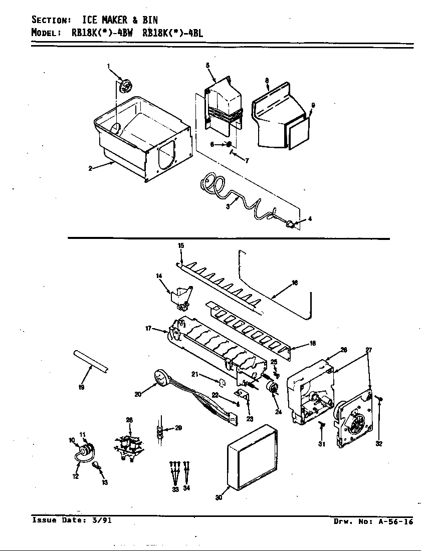 Ice maker & bin