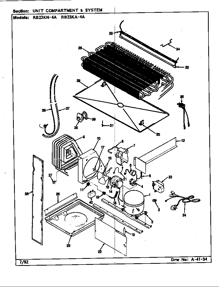 UNIT COMPARTMENT & SYSTEM (RB23KA-4A/BG94A) (RB23KA-4A/BG94C) (RB23KA-4A/BG95A) (RB23KA-4A/BG95C) (RB23KN-4A/BG94A)