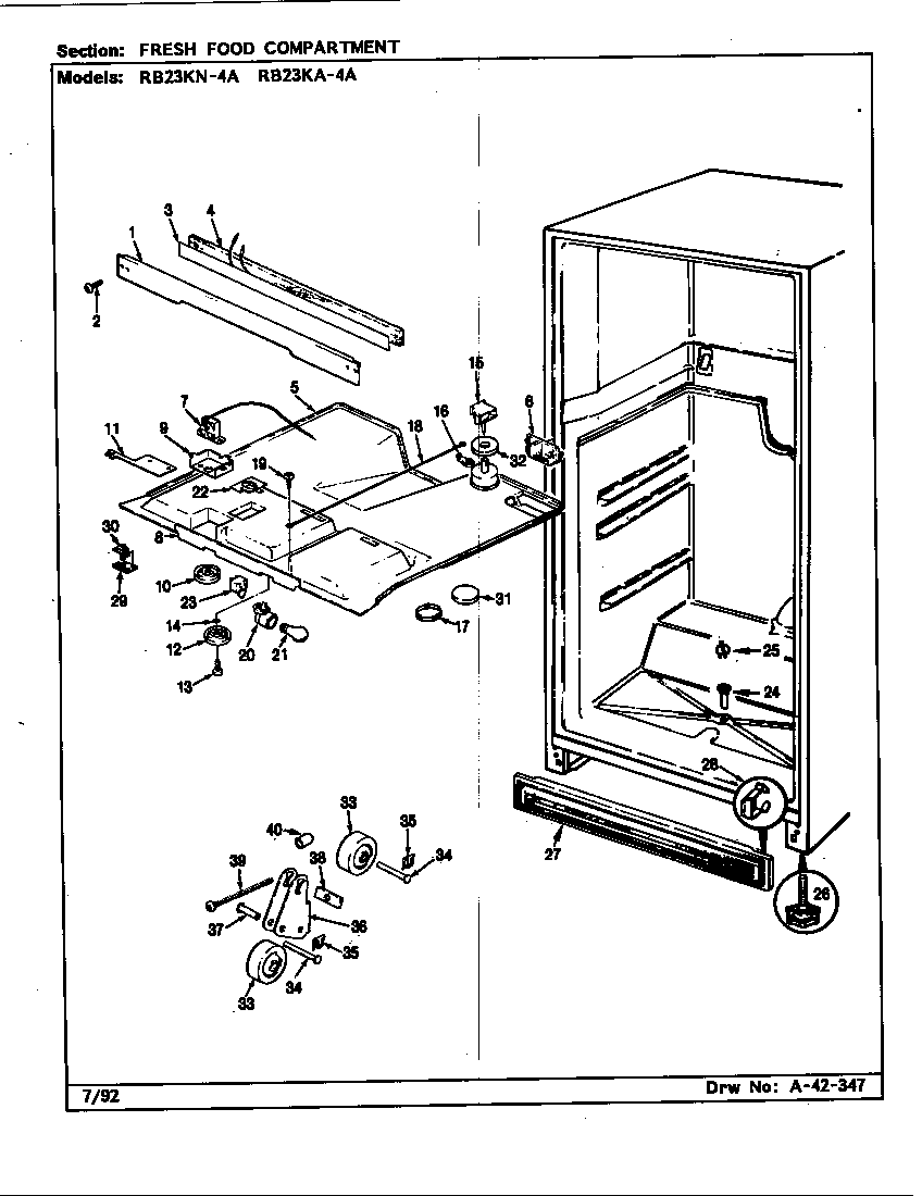 FRESH FOOD COMPARTMENT (RB23KA-4A/BG95A) (RB23KA-4A/BG95C) (RB23KN-4A/BG94A) (RB23KN-4A/BG94C)