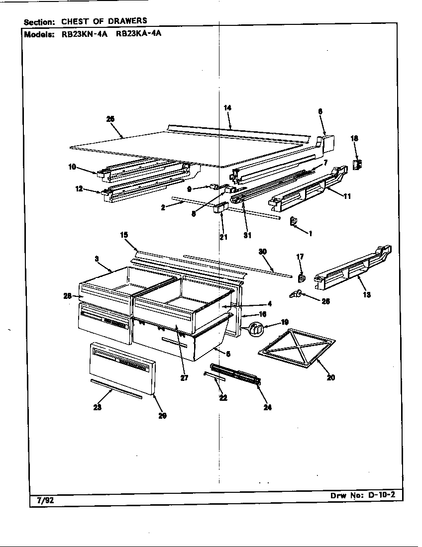 Chest of drawers (rb23ka-4a/bg95a) (rb23ka-4a/bg95c) (rb23kn-4a/bg94a) (rb23kn-4a/bg94c)
