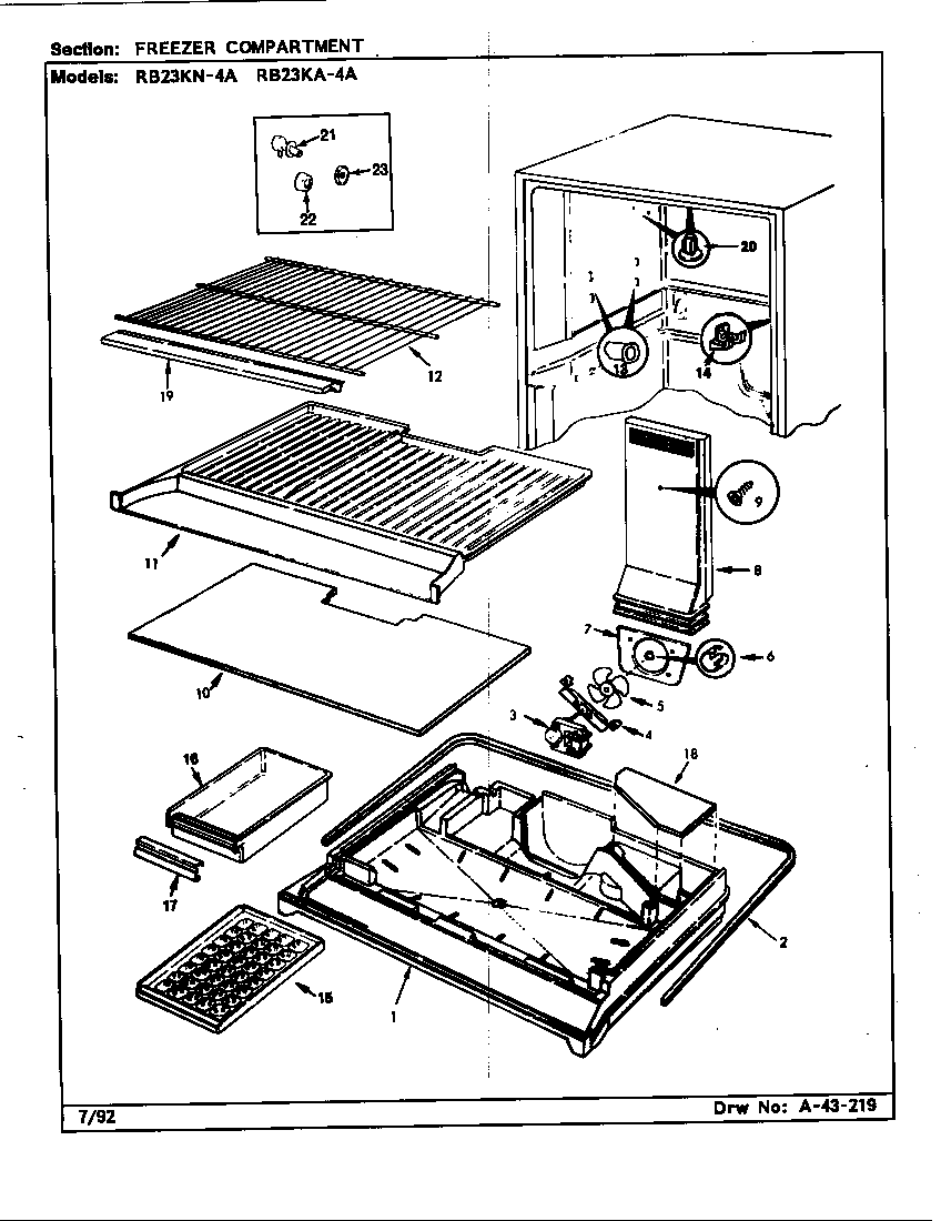 Freezer compartment (rb23ka-4a/bg95a) (rb23ka-4a/bg95c) (rb23kn-4a/bg94a) (rb23kn-4a/bg94c)