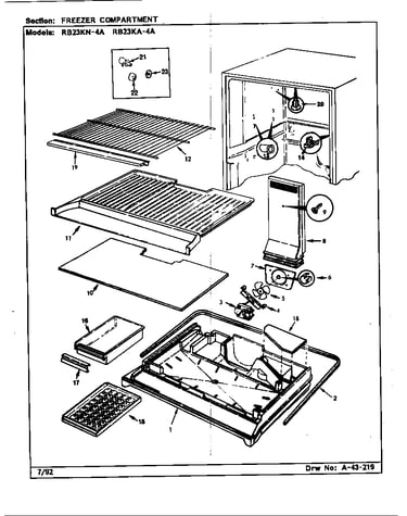 Freezer compartment (rb23ka-4a/bg95a) (rb23ka-4a/bg95c) (rb23kn-4a/bg94a) (rb23kn-4a/bg94c)