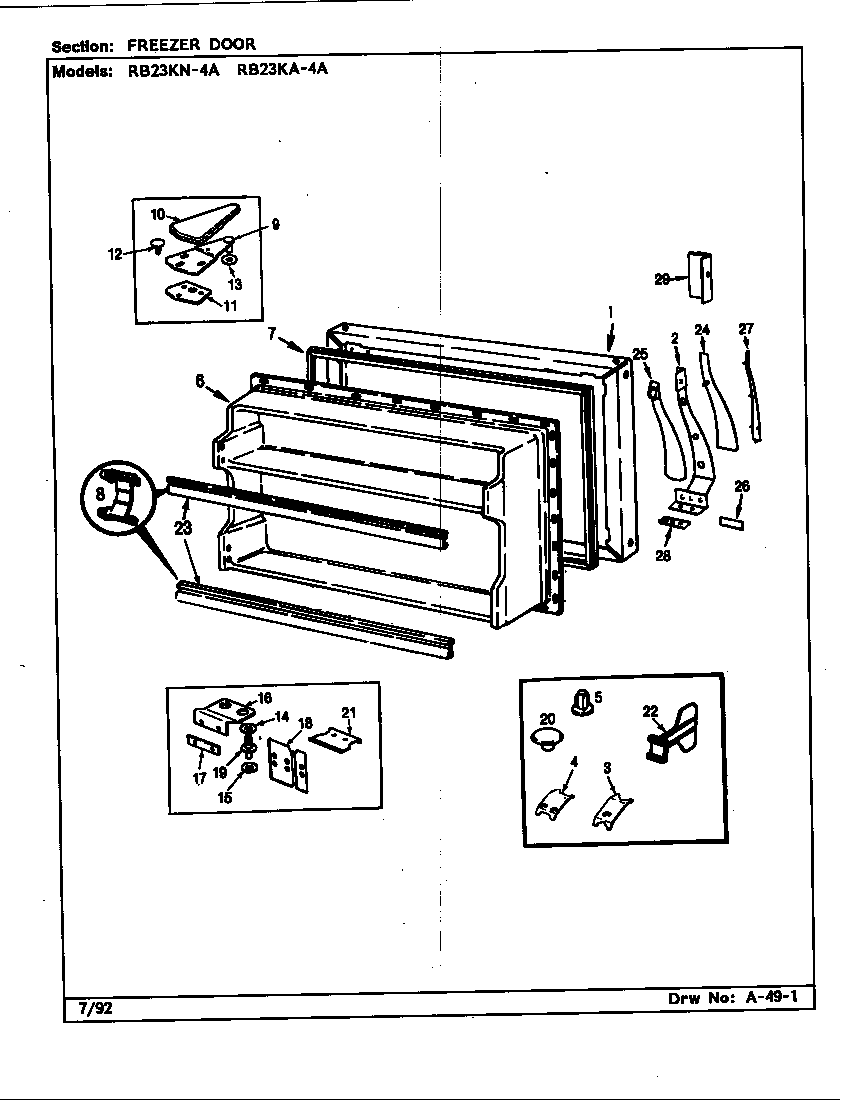 FREEZER DOOR (RB23KA-4A/BG95A) (RB23KA-4A/BG95C) (RB23KN-4A/BG94A) (RB23KN-4A/BG94C)