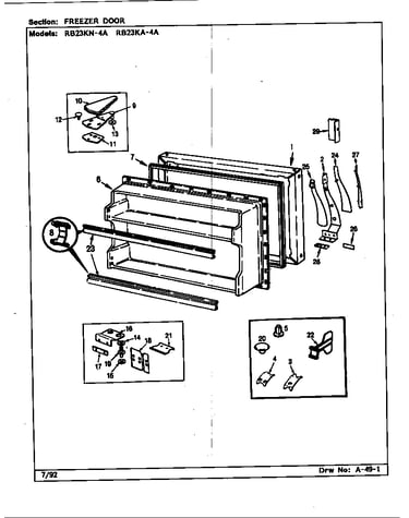 Freezer door (rb23ka-4a/bg95a) (rb23ka-4a/bg95c) (rb23kn-4a/bg94a) (rb23kn-4a/bg94c)