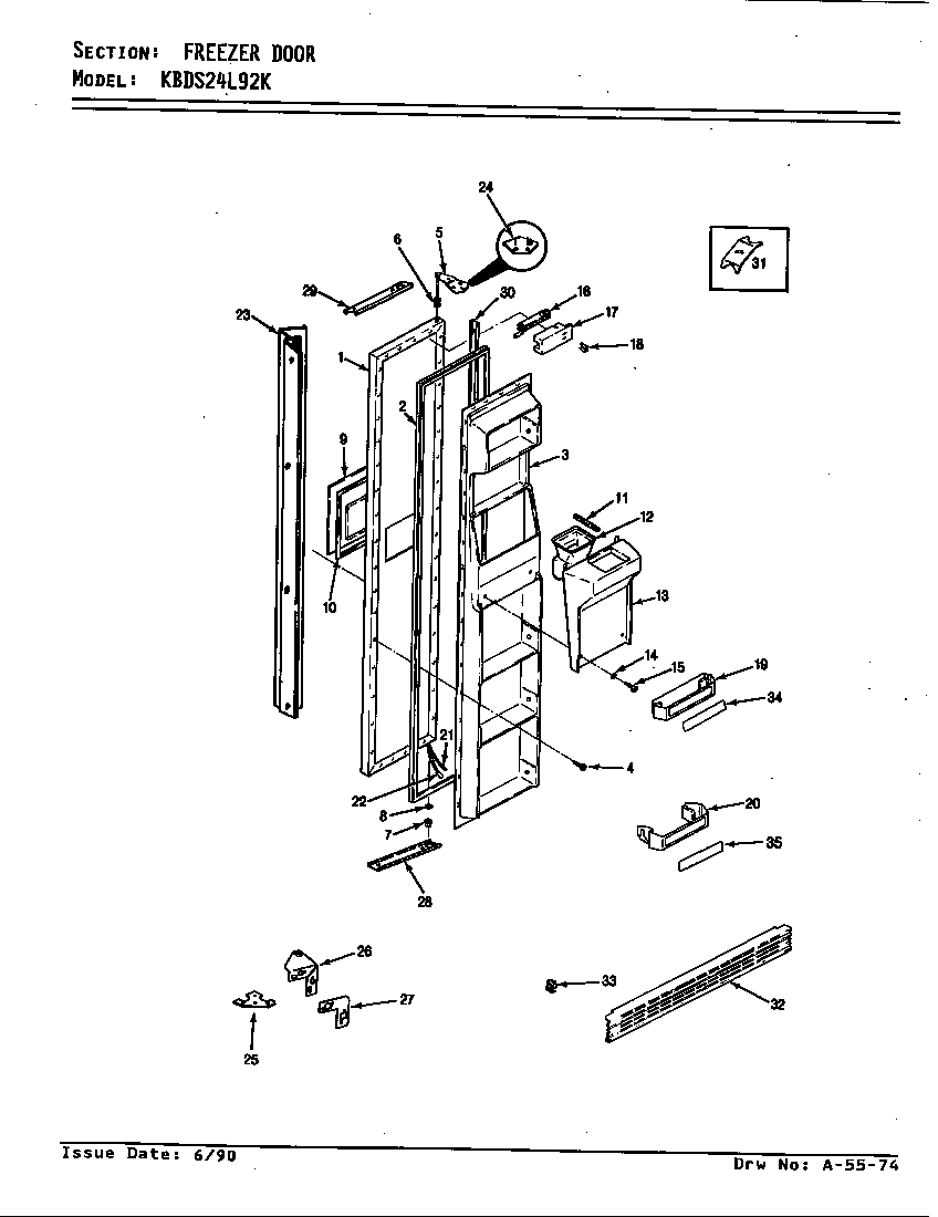 Freezer door