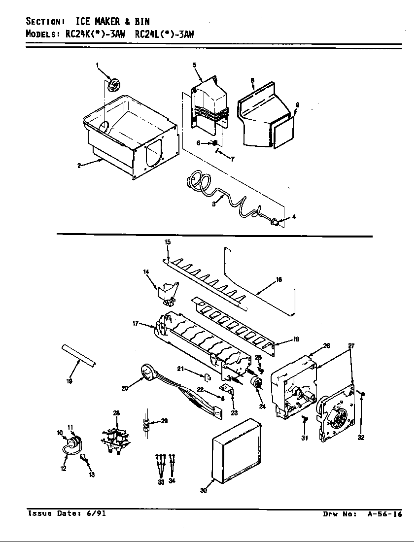 Ice maker & bin