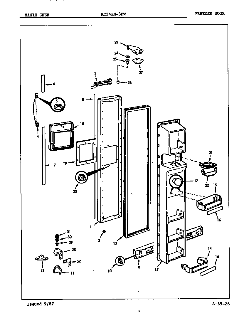 Freezer door