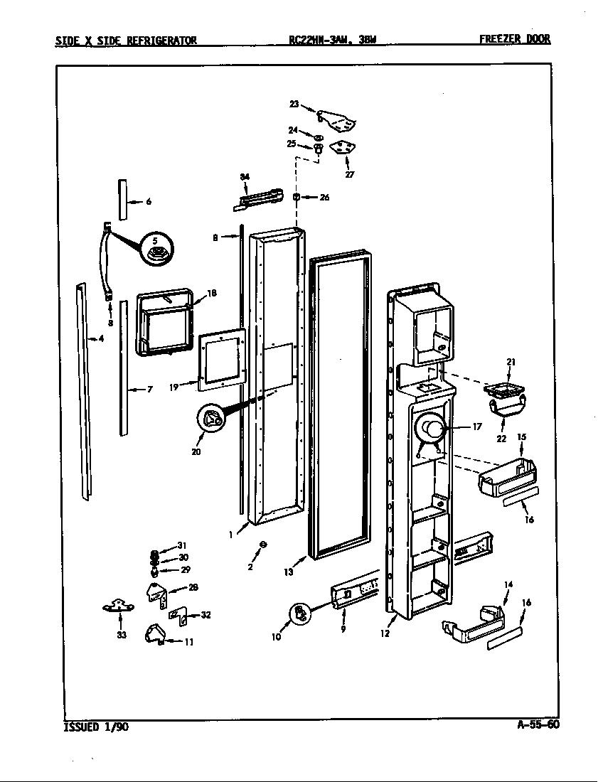 Freezer door