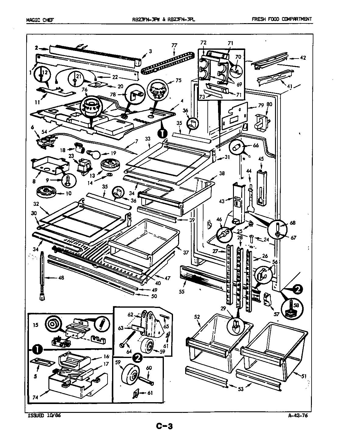 FRESH FOOD COMPARTMENT (RB23FN-3PW/5E80A)