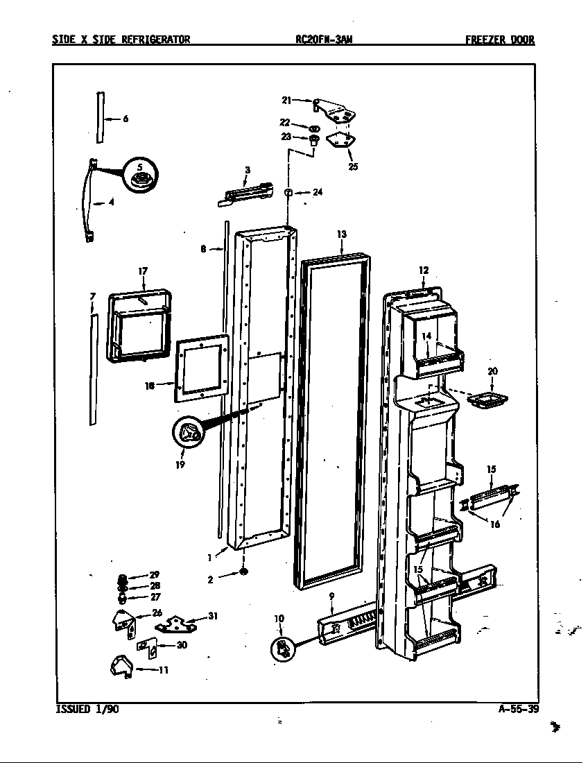 FREEZER DOOR (RC20FA-3AW/5N35A) (RC20FN-3AW/5N35A) (RC20FA-3AW/8N73A) (RC20FN-3AW/8N73A)