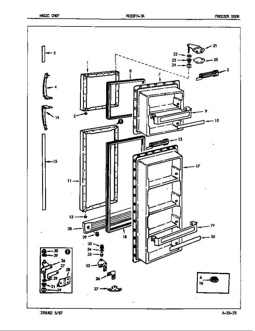 Freezer door