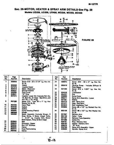 Motor, heater & spray arm (md358) (md358)