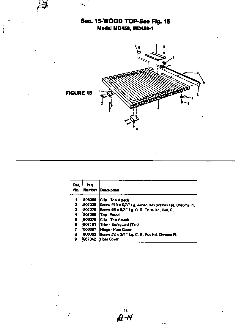 WOOD TOP (MD458, MD458-1) (MD458) (MD458-1)