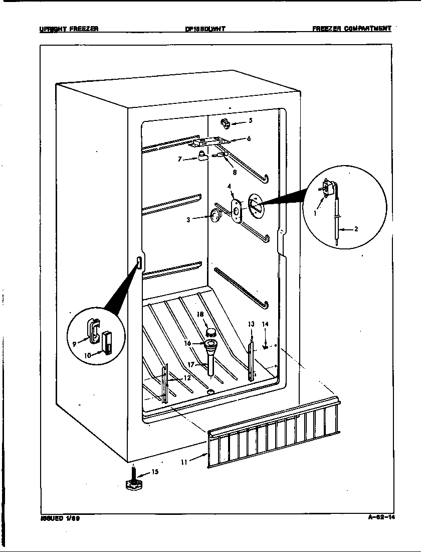 FREEZER COMPARTMENT (DF15BDLWHT/8V035) (DF15BDLWHT/8V052) (DF15BDLWHT/8V062)