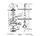 Admiral DM55A-1 motor, heater & spray arm diagram