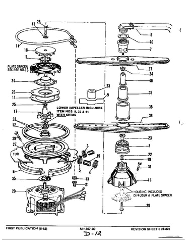 Motor, heater & spray arm