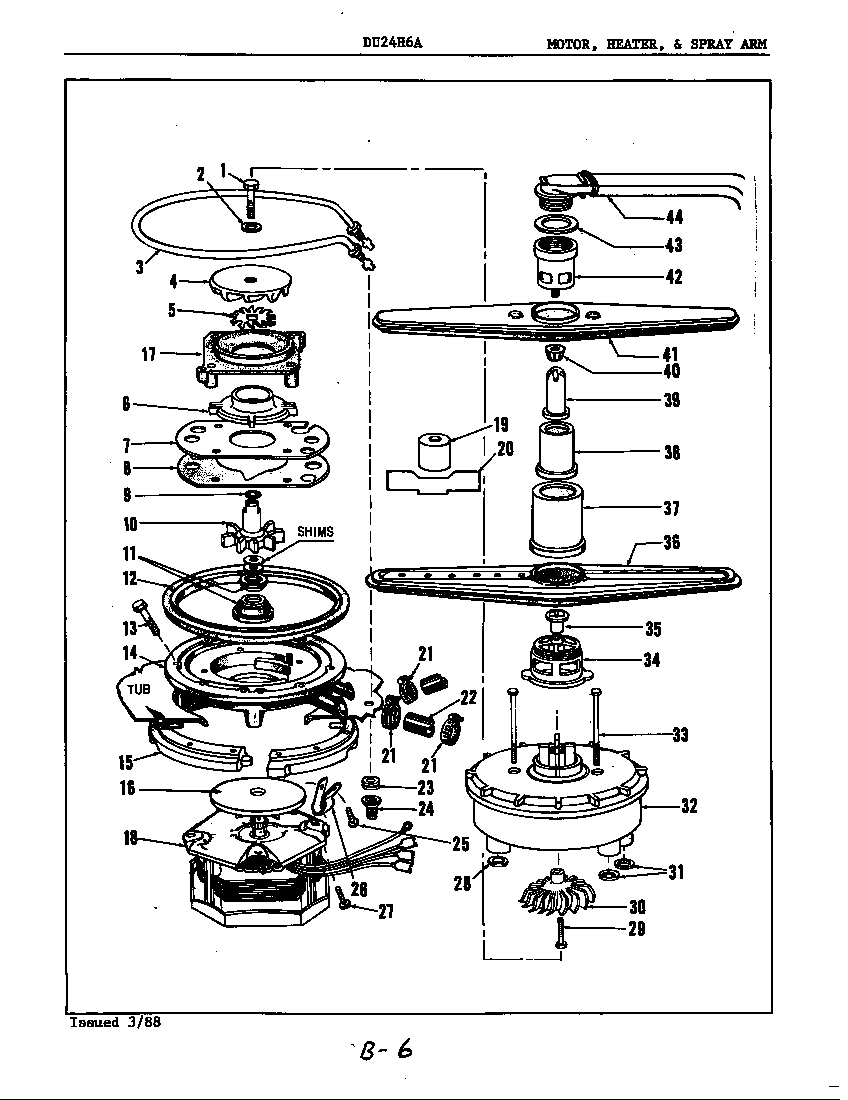 MOTOR, HEATER & SPRAY ARM