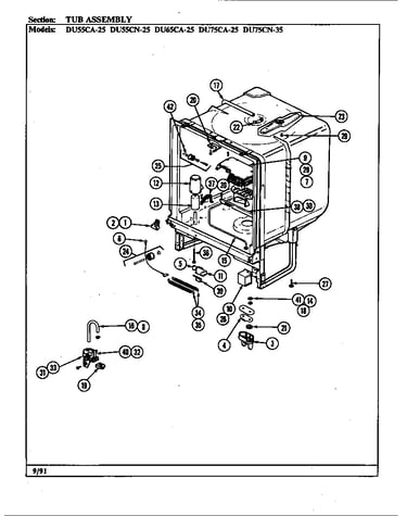 Tub assembly (du55ca/cn-25 du65ca-25) (du55ca-25) (du55cn-25) (du65ca-25)