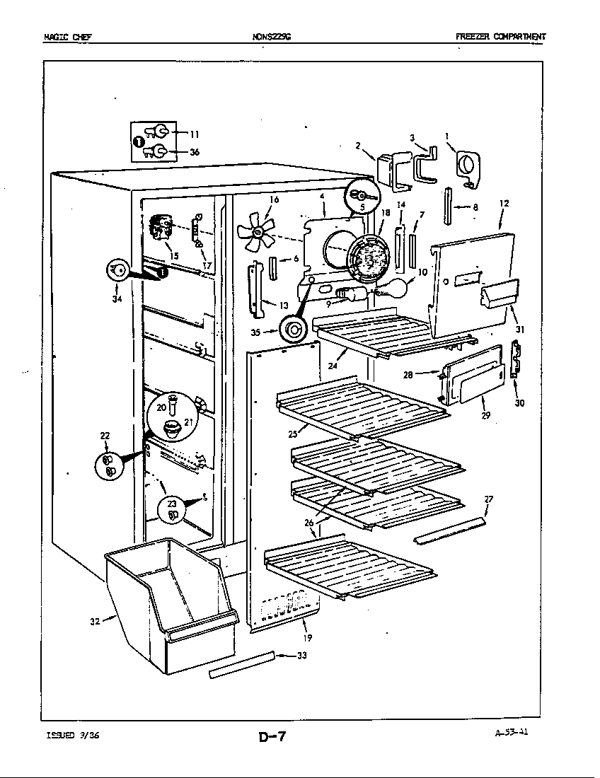 FREEZER COMPARTMENT (NDNS229G/5N65A) (NDNS229GA/5N65A) (NDNS229GH/5N65A)