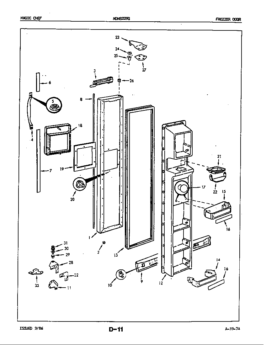 FREEZER DOOR (NDNS229G/5N65A) (NDNS229GA/5N65A) (NDNS229G-/5N65A) (NDNS229G-A/5N65A) (NDNS229G-H/5N65A)