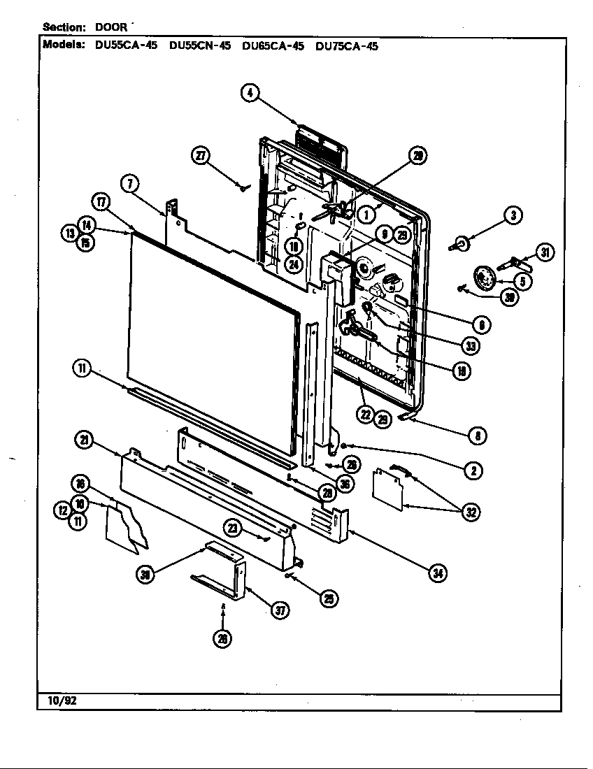 DOOR (DU55CA/CN, DU65CA, DU75CA-45) (DU55CA-45) (DU55CN-45) (DU65CA-45) (DU75CA-45)