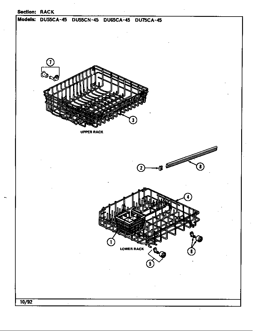 RACK (DU55CA/CN, DU65CA, DU75CA-45) (DU55CA-45) (DU55CN-45) (DU65CA-45) (DU75CA-45)