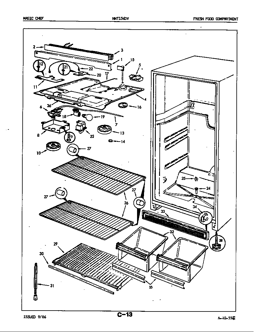 FRESH FOOD COMPARTMENT (NNT156DV/5A51A) (NNT156DVA/5A51A)