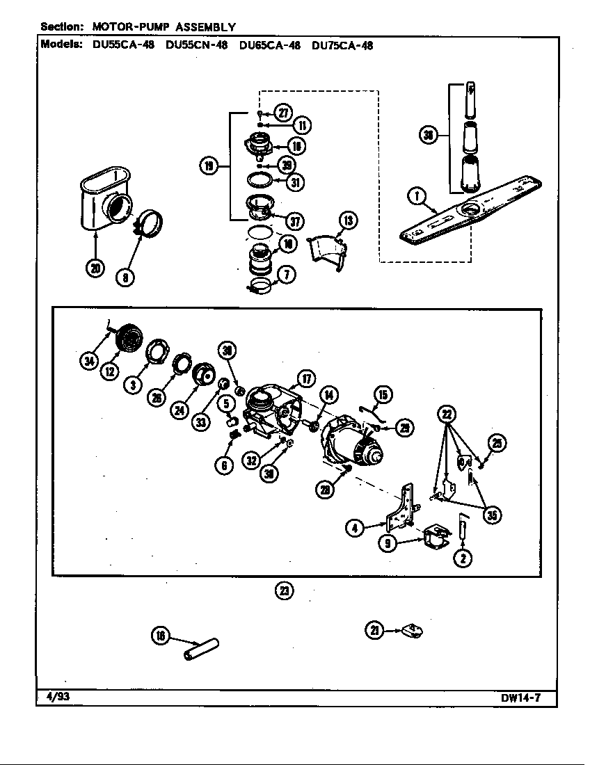 Motor & pump assy (du75ca/cn-48) (du75ca-48) (du75cn-48)