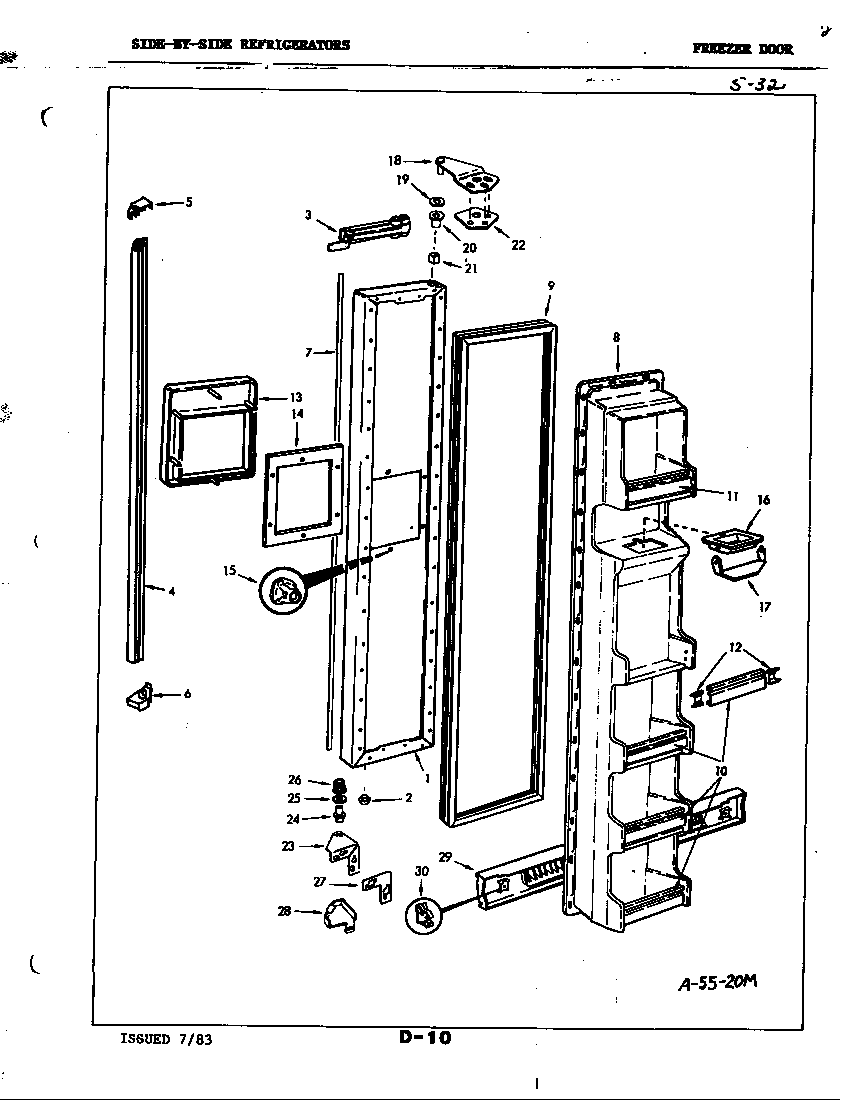 Freezer door