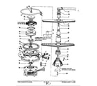 Admiral DU45B- motor, heater & spray arm diagram